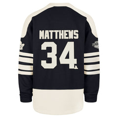 Auston Matthews Toronto Maple Leafs '47 Player Name & Number Sweep Check Eternal Lacer Sweatshirt - Navy | US 202784308