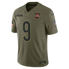 Joe Burrow Cincinnati Bengals 2025 Salute to Service Limited Jersey - Olive Jerseys