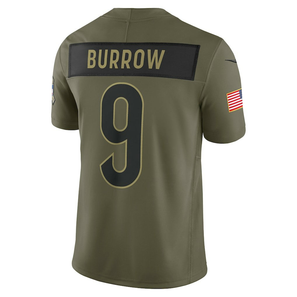 Joe Burrow Cincinnati Bengals 2025 Salute to Service Limited Jersey - Olive Jerseys