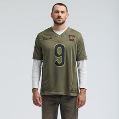 Joe Burrow Cincinnati Bengals 2025 Salute to Service Limited Jersey - Olive Jerseys