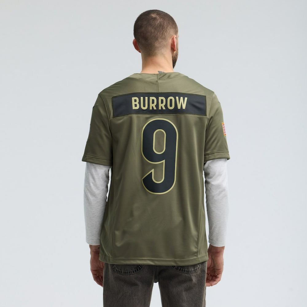 Joe Burrow Cincinnati Bengals 2025 Salute to Service Limited Jersey - Olive Jerseys