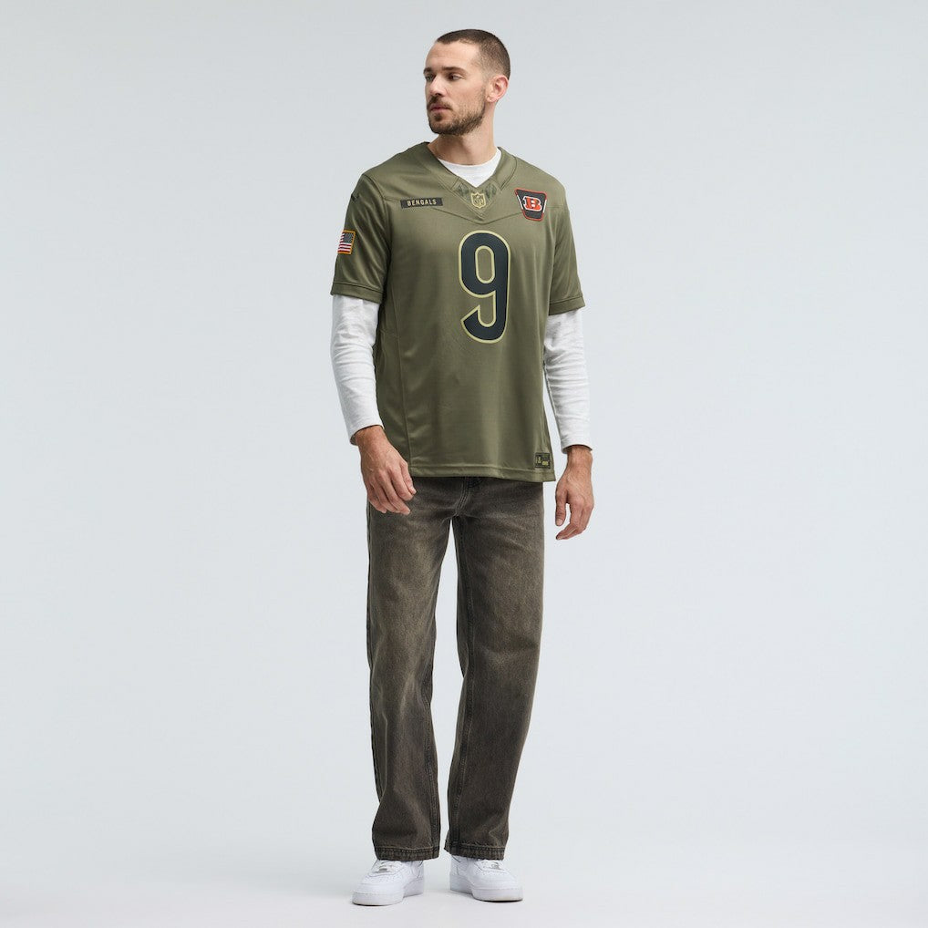 Joe Burrow Cincinnati Bengals 2025 Salute to Service Limited Jersey - Olive Jerseys
