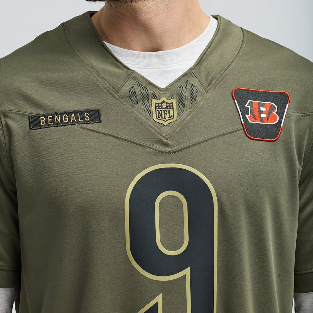 Joe Burrow Cincinnati Bengals 2025 Salute to Service Limited Jersey - Olive Jerseys