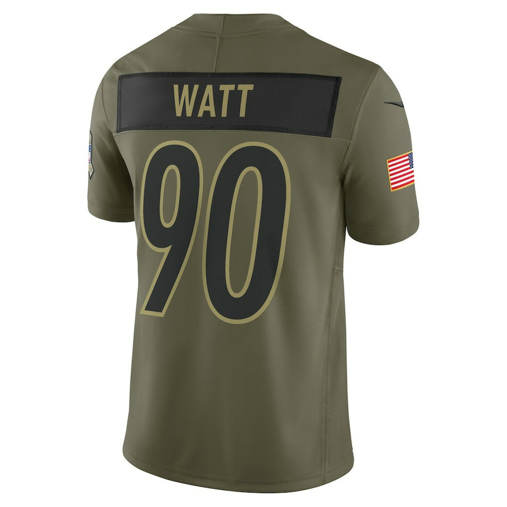 T.J. Watt Pittsburgh Steelers 2025 Salute to Service Limited Jersey - Olive Jerseys