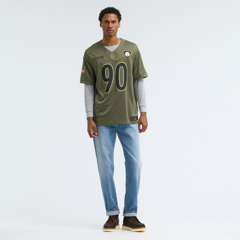 T.J. Watt Pittsburgh Steelers 2025 Salute to Service Limited Jersey - Olive Jerseys