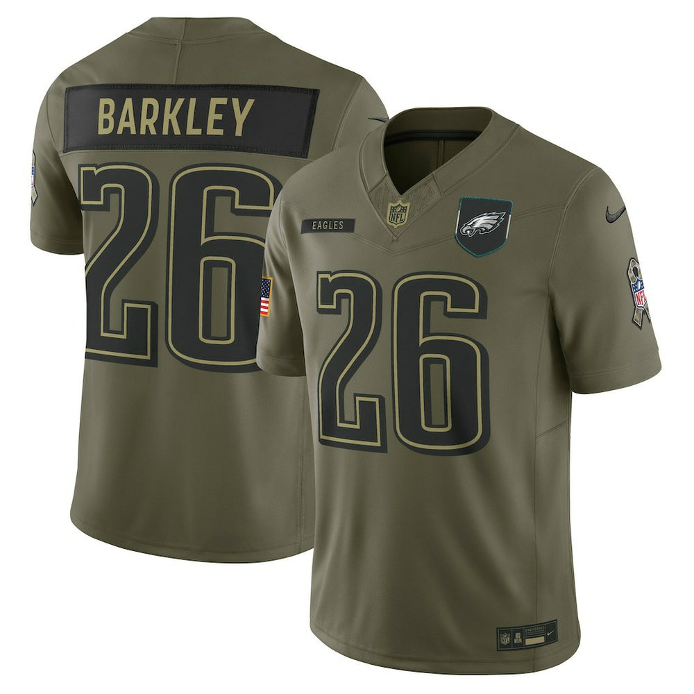Saquon Barkley Philadelphia Eagles 2025 Salute to Service Limited Jersey - Olive Jerseys