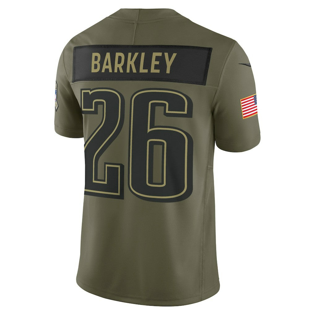 Saquon Barkley Philadelphia Eagles 2025 Salute to Service Limited Jersey - Olive Jerseys