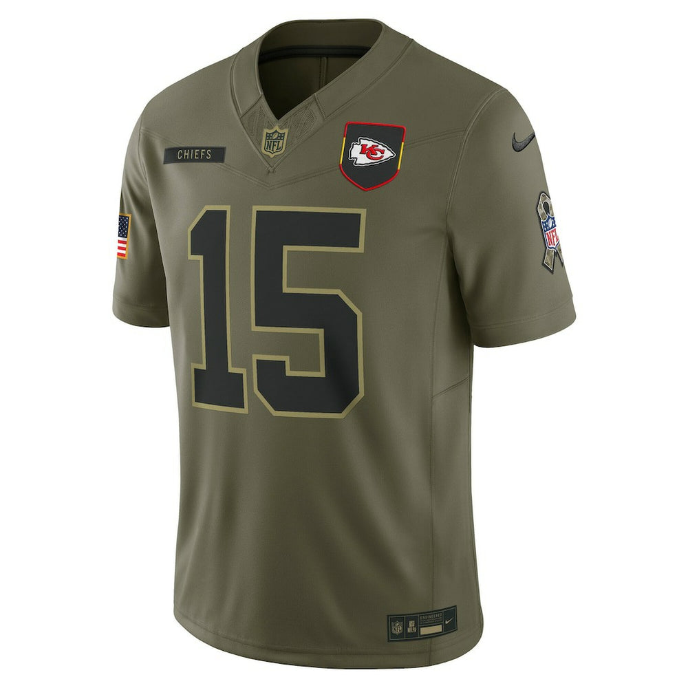 Patrick Mahomes Kansas City Chiefs 2025 Salute to Service Limited Jersey - Olive Jerseys