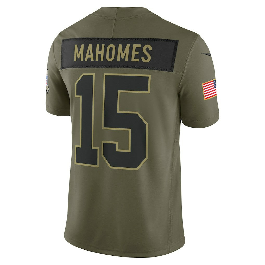 Patrick Mahomes Kansas City Chiefs 2025 Salute to Service Limited Jersey - Olive Jerseys