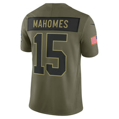 Patrick Mahomes Kansas City Chiefs 2025 Salute to Service Limited Jersey - Olive Jerseys