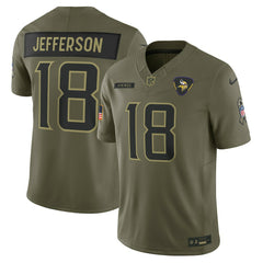 Justin Jefferson Minnesota Vikings 2025 Salute to Service Limited Jersey - Olive Jerseys