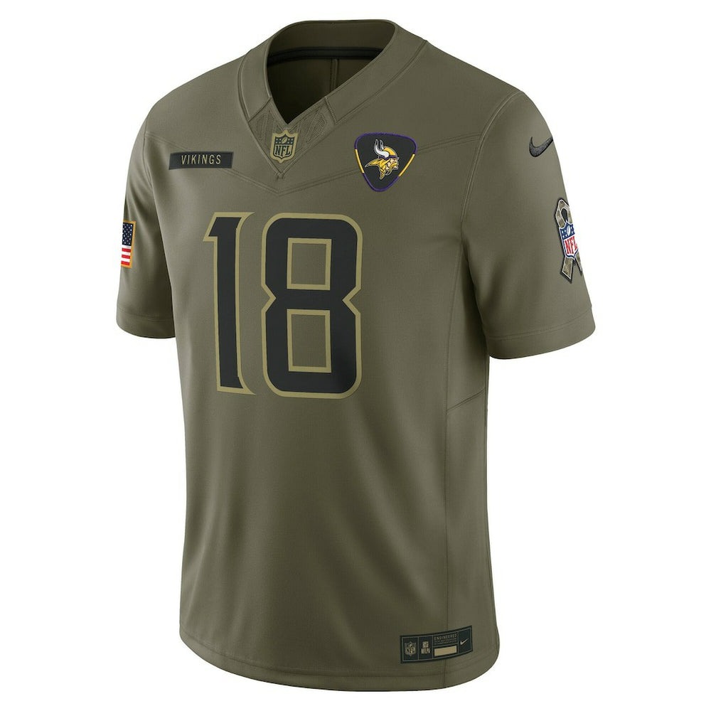 Justin Jefferson Minnesota Vikings 2025 Salute to Service Limited Jersey - Olive Jerseys