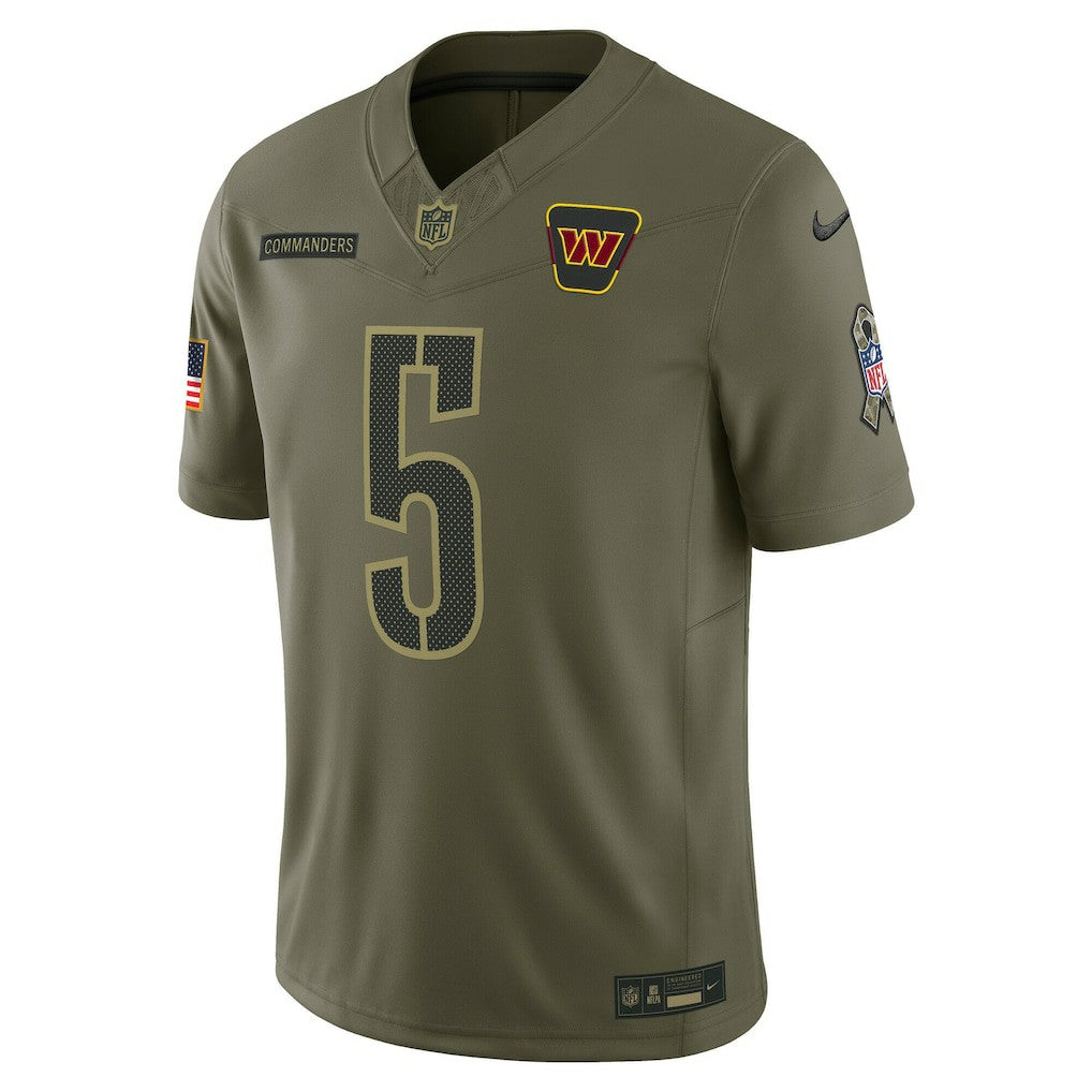 Jayden Daniels Washington Commanders 2025 Salute to Service Limited Jersey - Olive Jerseys