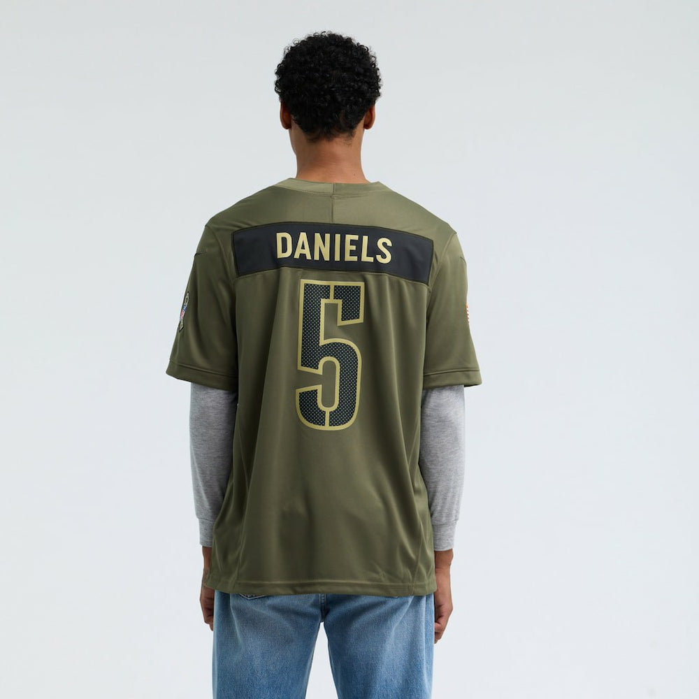 Jayden Daniels Washington Commanders 2025 Salute to Service Limited Jersey - Olive Jerseys