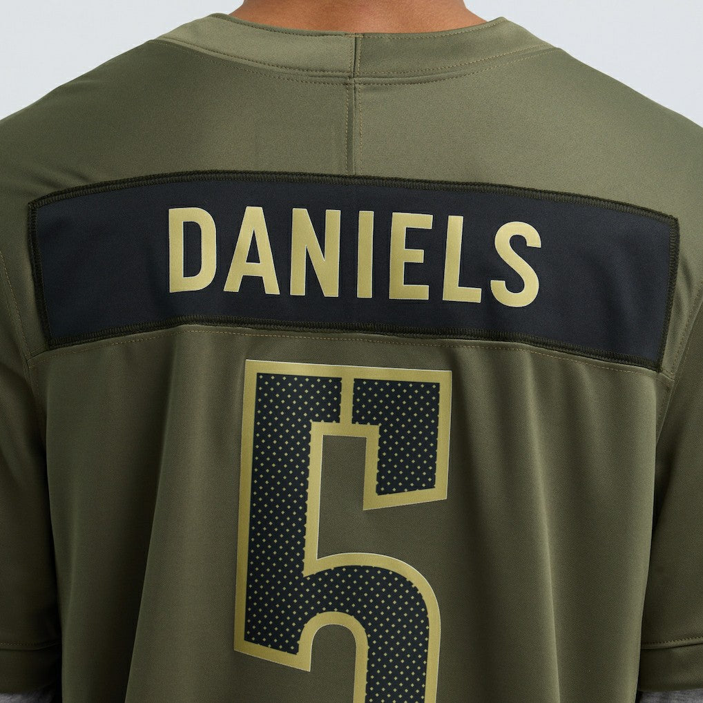 Jayden Daniels Washington Commanders 2025 Salute to Service Limited Jersey - Olive Jerseys