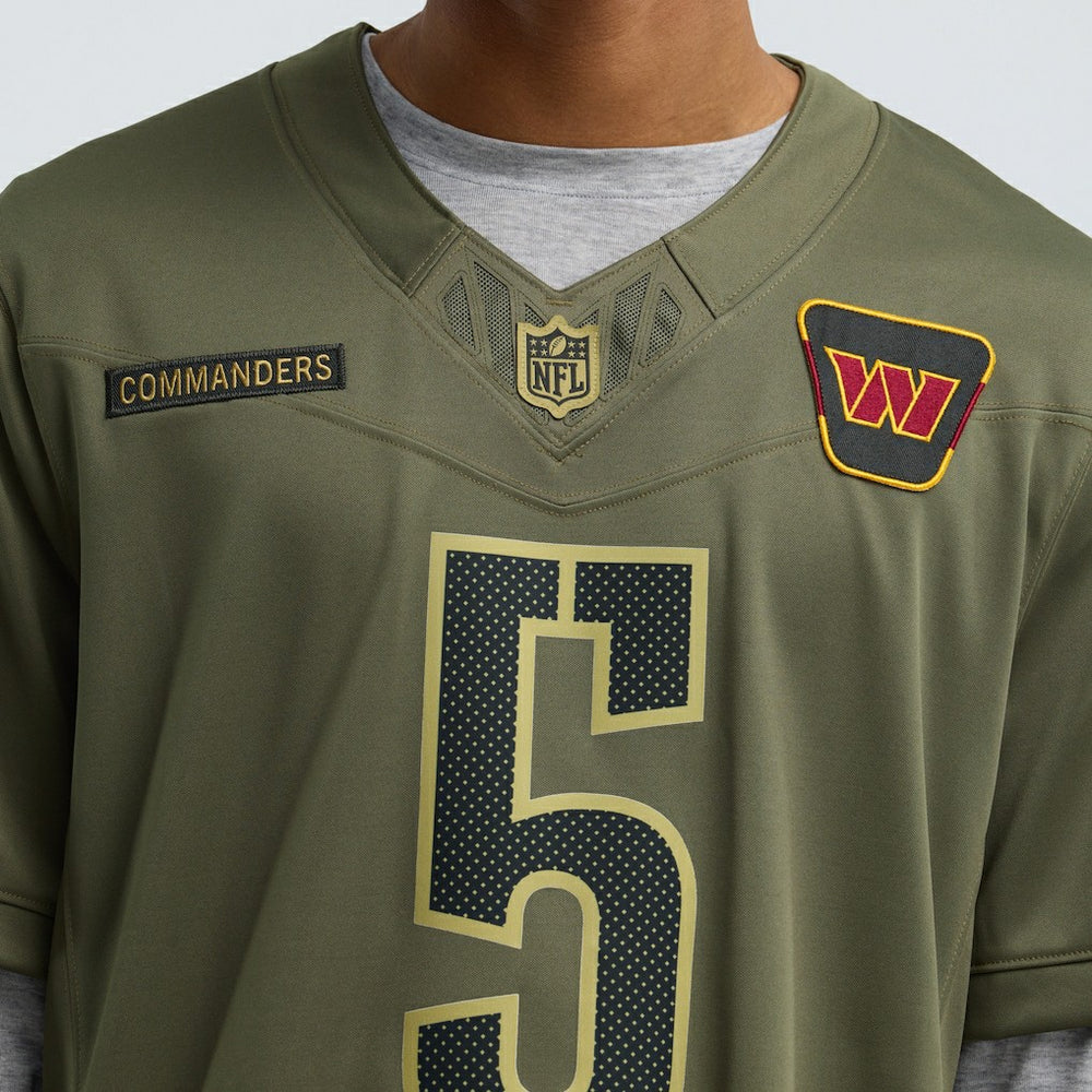Jayden Daniels Washington Commanders 2025 Salute to Service Limited Jersey - Olive Jerseys