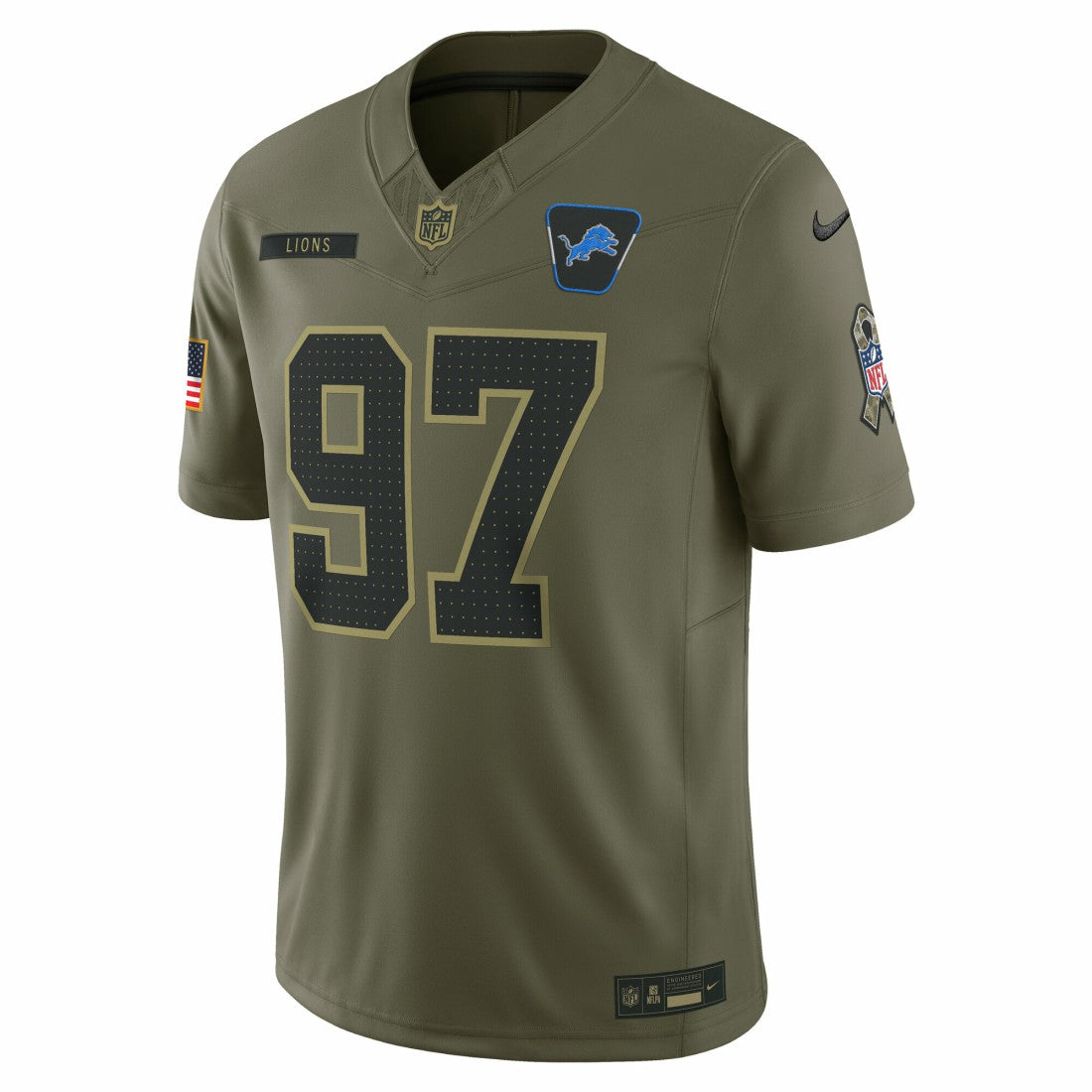 Aidan Hutchinson Detroit Lions 2025 Salute to Service Limited Jersey - Olive Jerseys