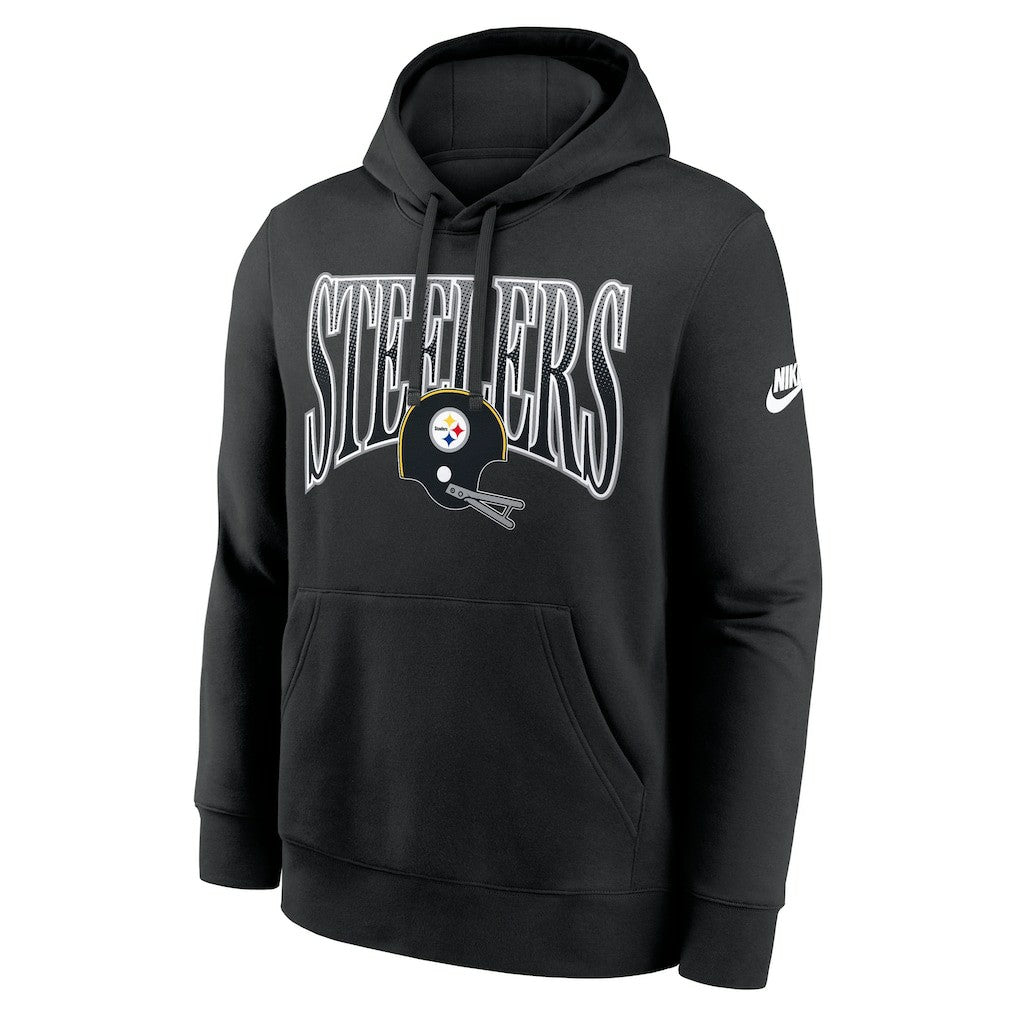 Pittsburgh Steelers Full Blitz Club Fleece Pullover Hoodie - Black Hoodies