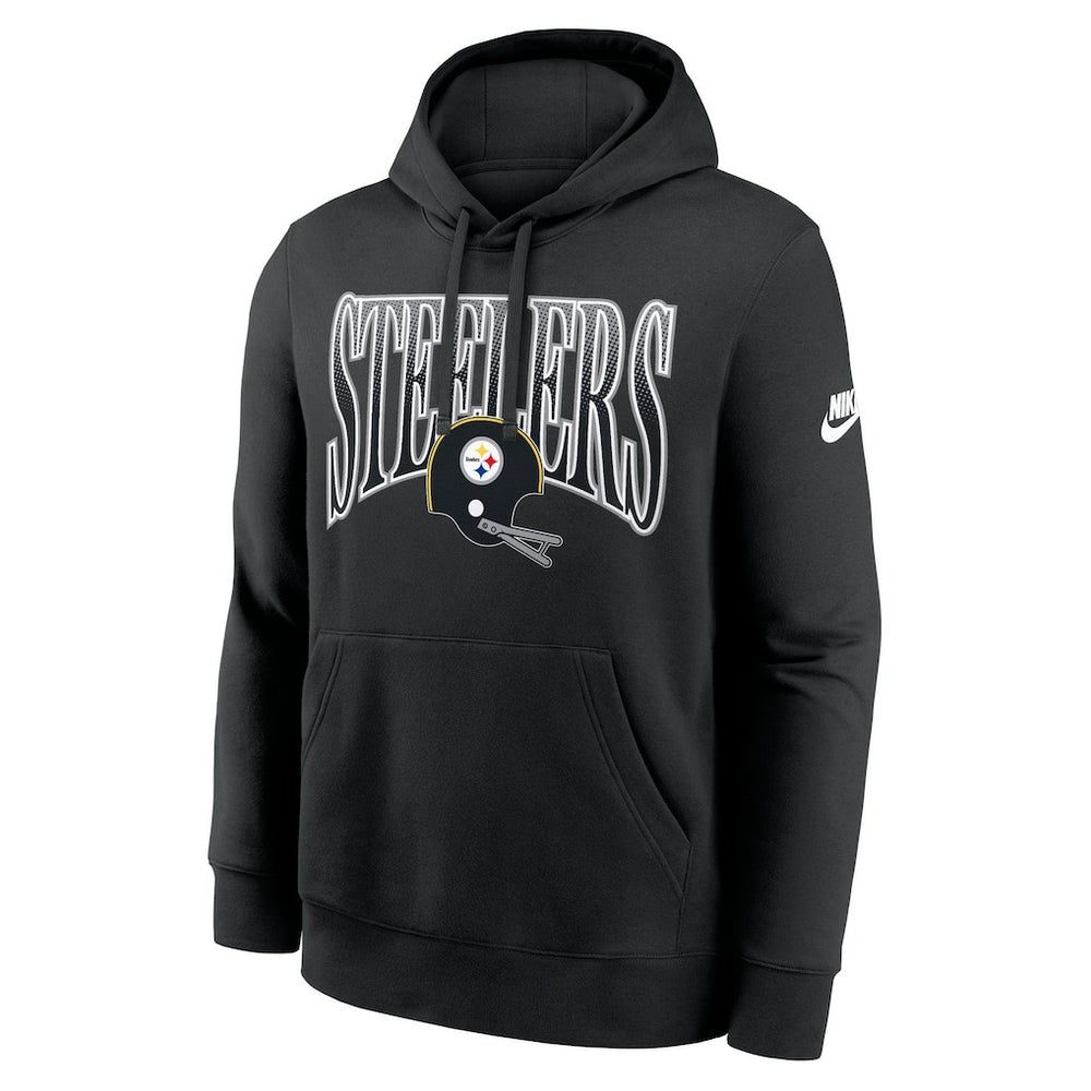 Pittsburgh Steelers Full Blitz Club Fleece Pullover Hoodie - Black Hoodies