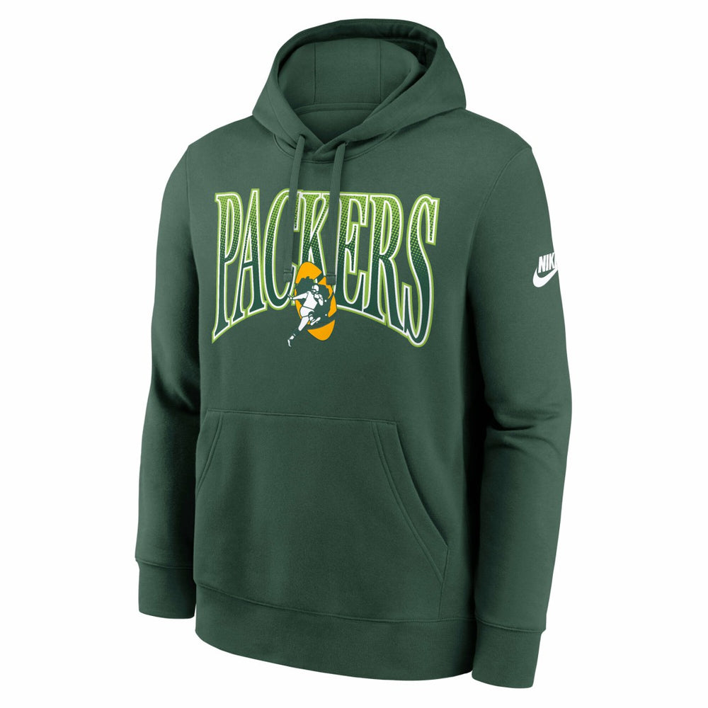 Green Bay Packers Full Blitz Club Fleece Pullover Hoodie - Green Hoodies