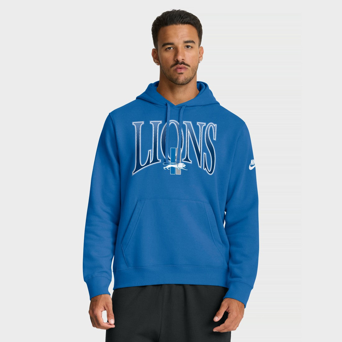 Detroit Lions Full Blitz Club Fleece Pullover Hoodie - Blue Hoodies