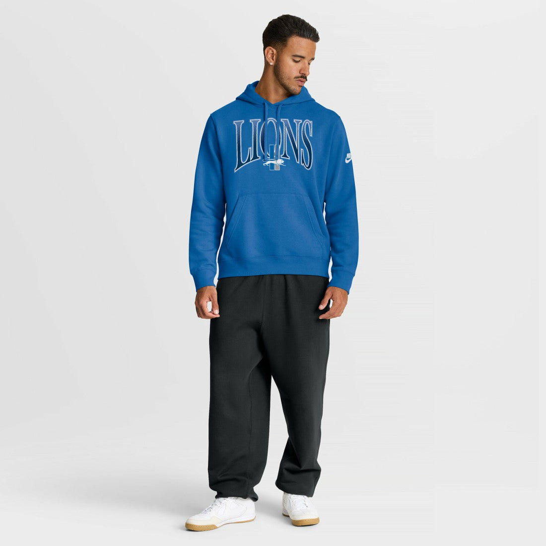 Detroit Lions Full Blitz Club Fleece Pullover Hoodie - Blue Hoodies