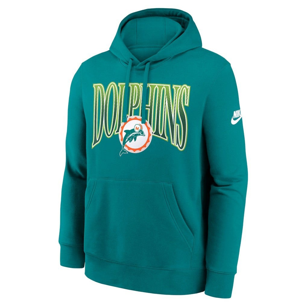 Miami Dolphins Full Blitz Club Fleece Pullover Hoodie - Aqua Hoodies