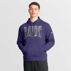 Baltimore Ravens Full Blitz Club Fleece Pullover Hoodie - Purple Hoodies