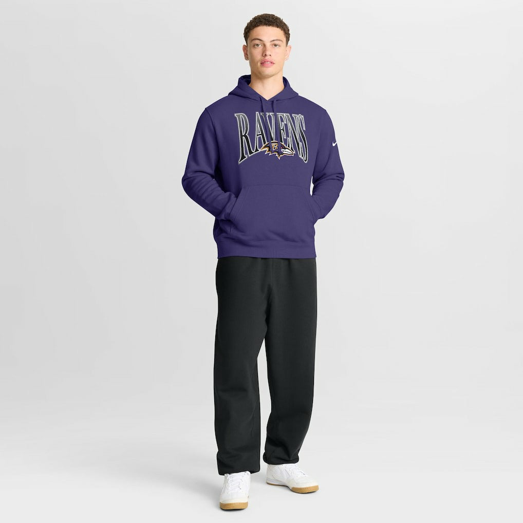 Baltimore Ravens Full Blitz Club Fleece Pullover Hoodie - Purple Hoodies