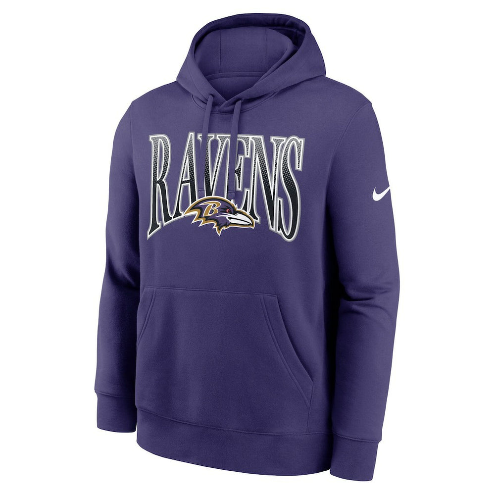 Baltimore Ravens Full Blitz Club Fleece Pullover Hoodie - Purple Hoodies