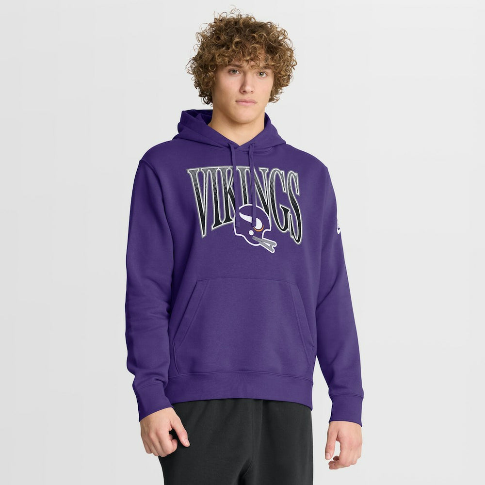 Minnesota Vikings Full Blitz Club Fleece Pullover Hoodie - Purple Hoodies