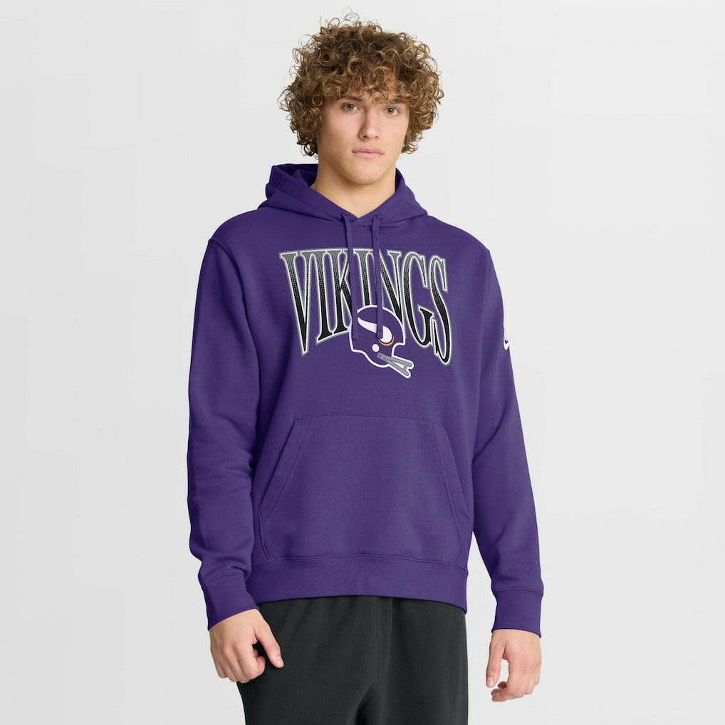 Minnesota Vikings Full Blitz Club Fleece Pullover Hoodie - Purple Hoodies