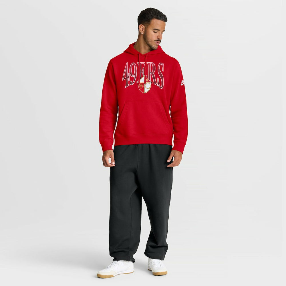 San Francisco 49ers Full Blitz Club Fleece Pullover Hoodie - Scarlet Hoodies
