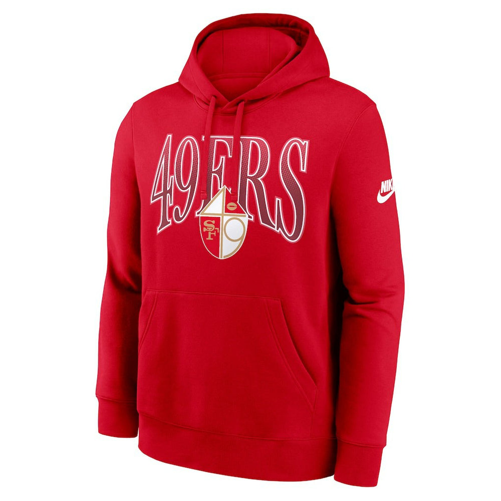 San Francisco 49ers Full Blitz Club Fleece Pullover Hoodie - Scarlet Hoodies