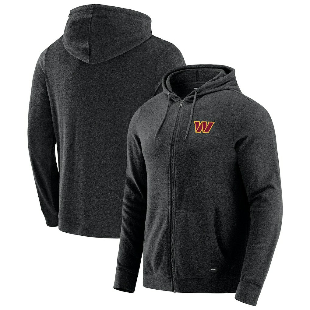 Washington Commanders J. Palmer Players Lounge Tri-Blend Full-Zip Hoodie - Dark Heather Gray Hoodies