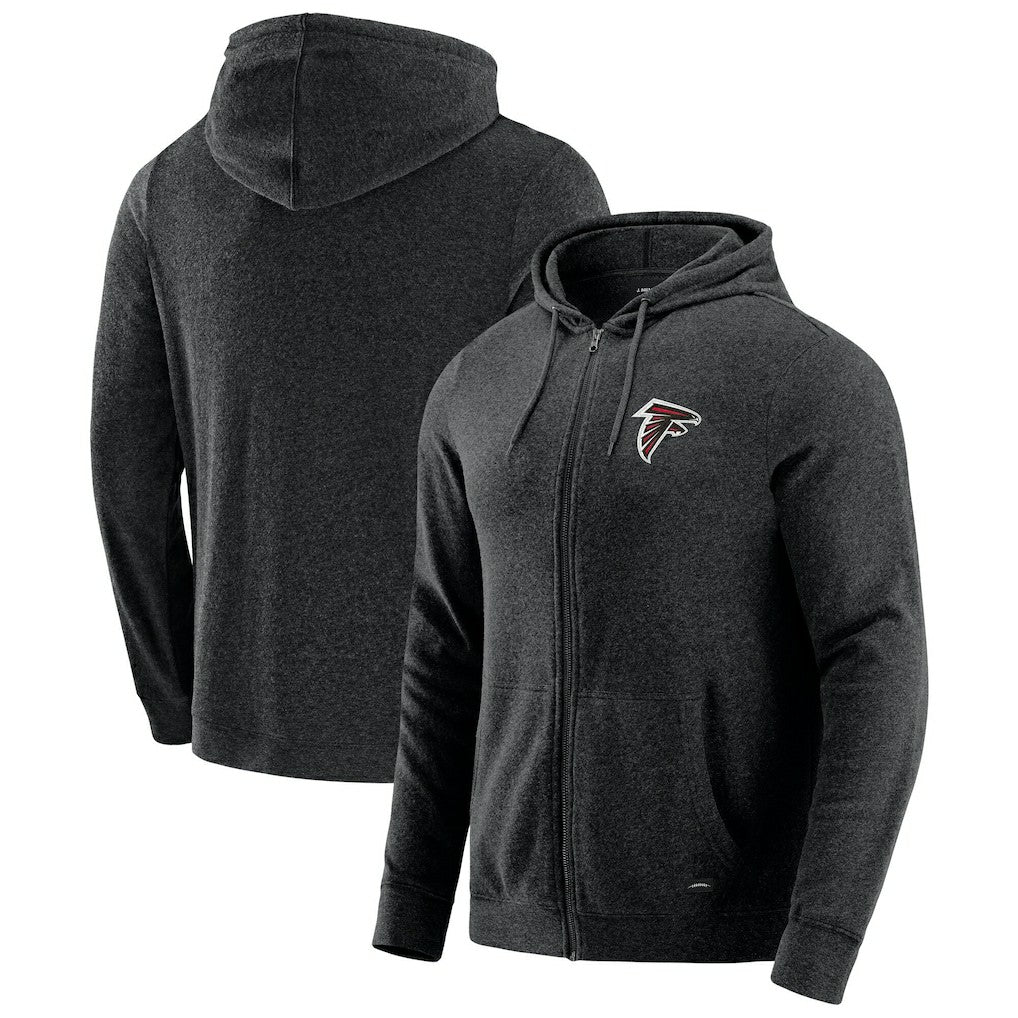 Atlanta Falcons J. Palmer Players Lounge Tri-Blend Full-Zip Hoodie - Dark Heather Gray Hoodies