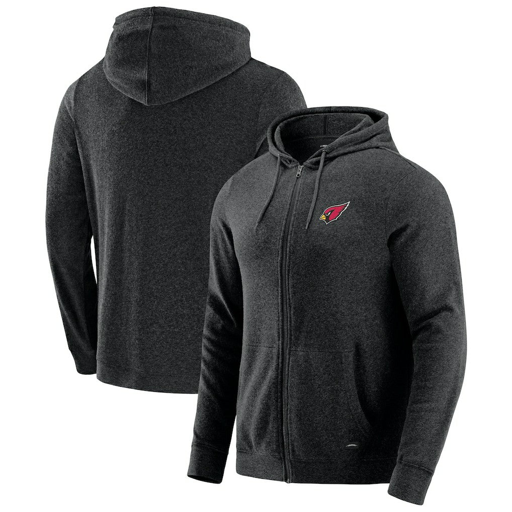 Arizona Cardinals J. Palmer Players Lounge Tri-Blend Full-Zip Hoodie - Dark Heather Gray Hoodies