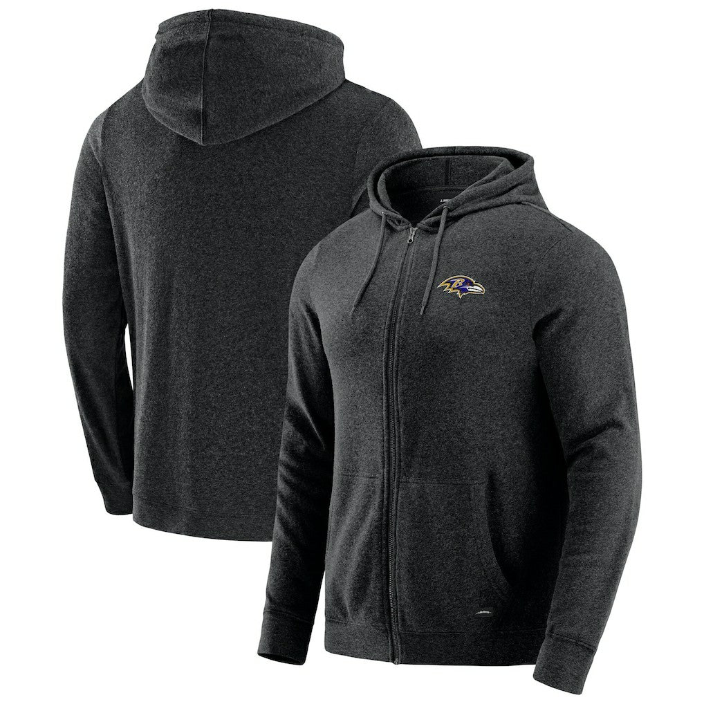 Baltimore Ravens J. Palmer Players Lounge Tri-Blend Full-Zip Hoodie - Dark Heather Gray Hoodies