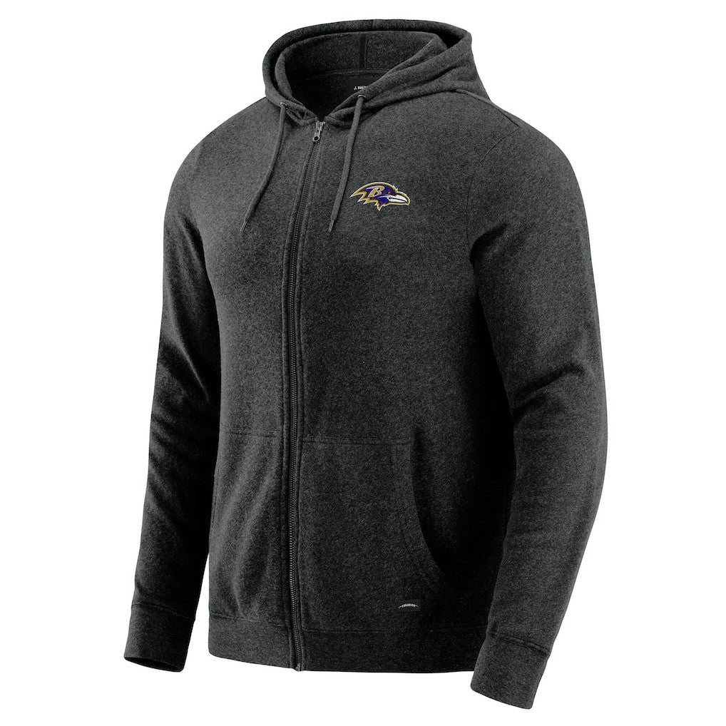 Baltimore Ravens J. Palmer Players Lounge Tri-Blend Full-Zip Hoodie - Dark Heather Gray Hoodies