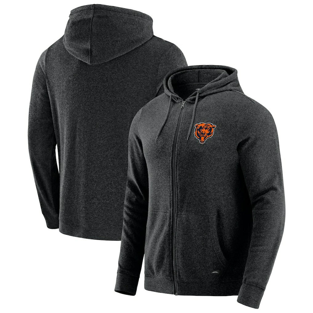 Chicago Bears J. Palmer Players Lounge Tri-Blend Full-Zip Hoodie - Dark Heather Gray Hoodies