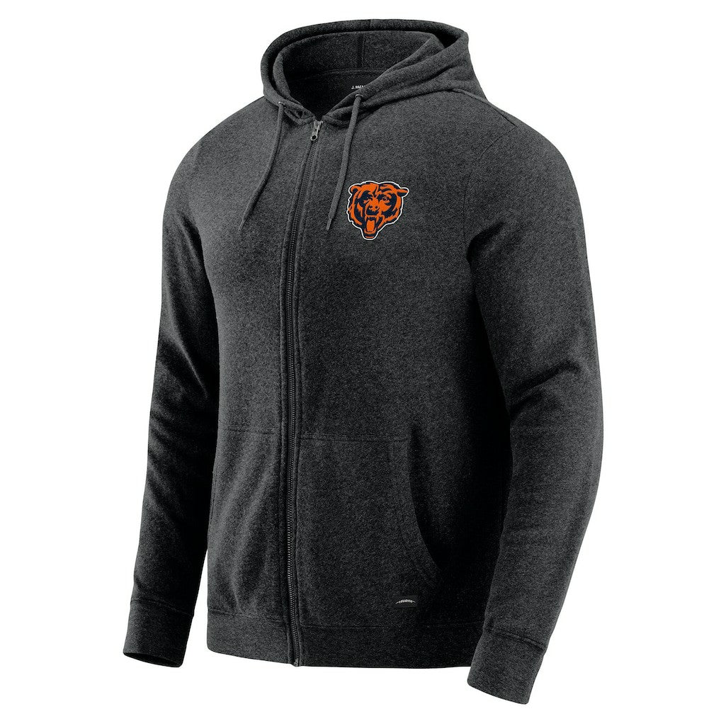Chicago Bears J. Palmer Players Lounge Tri-Blend Full-Zip Hoodie - Dark Heather Gray Hoodies