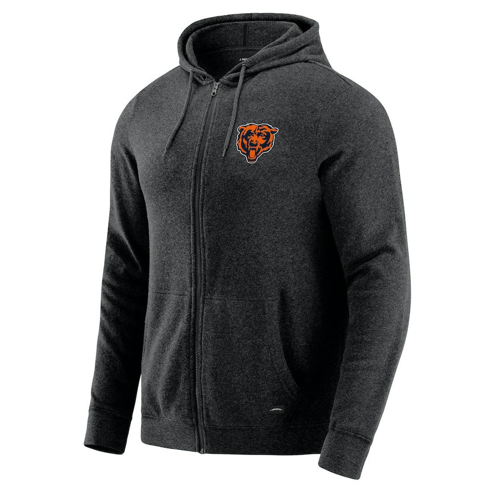 Chicago Bears J. Palmer Players Lounge Tri-Blend Full-Zip Hoodie - Dark Heather Gray Hoodies
