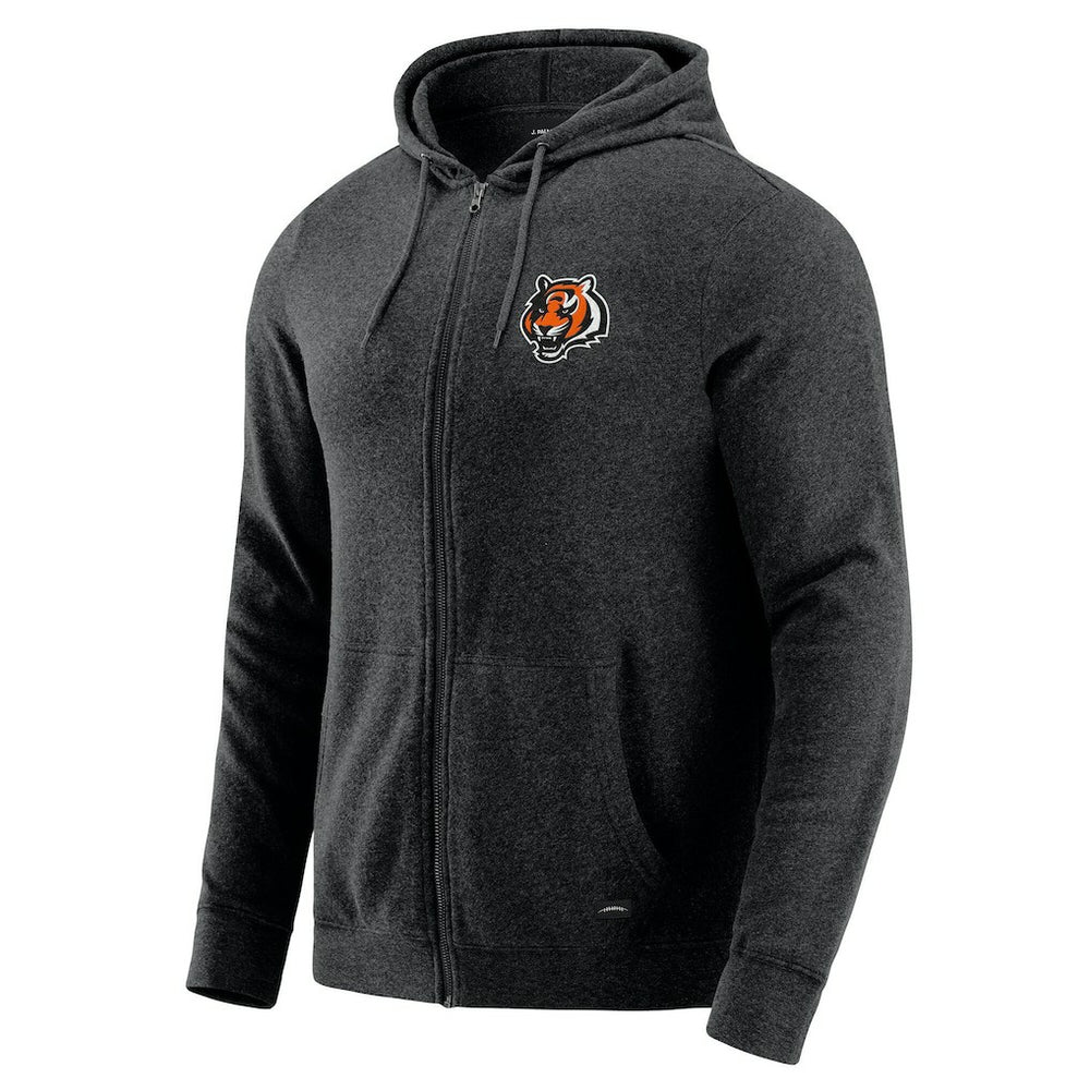 Cincinnati Bengals J. Palmer Players Lounge Tri-Blend Full-Zip Hoodie - Dark Heather Gray Hoodies