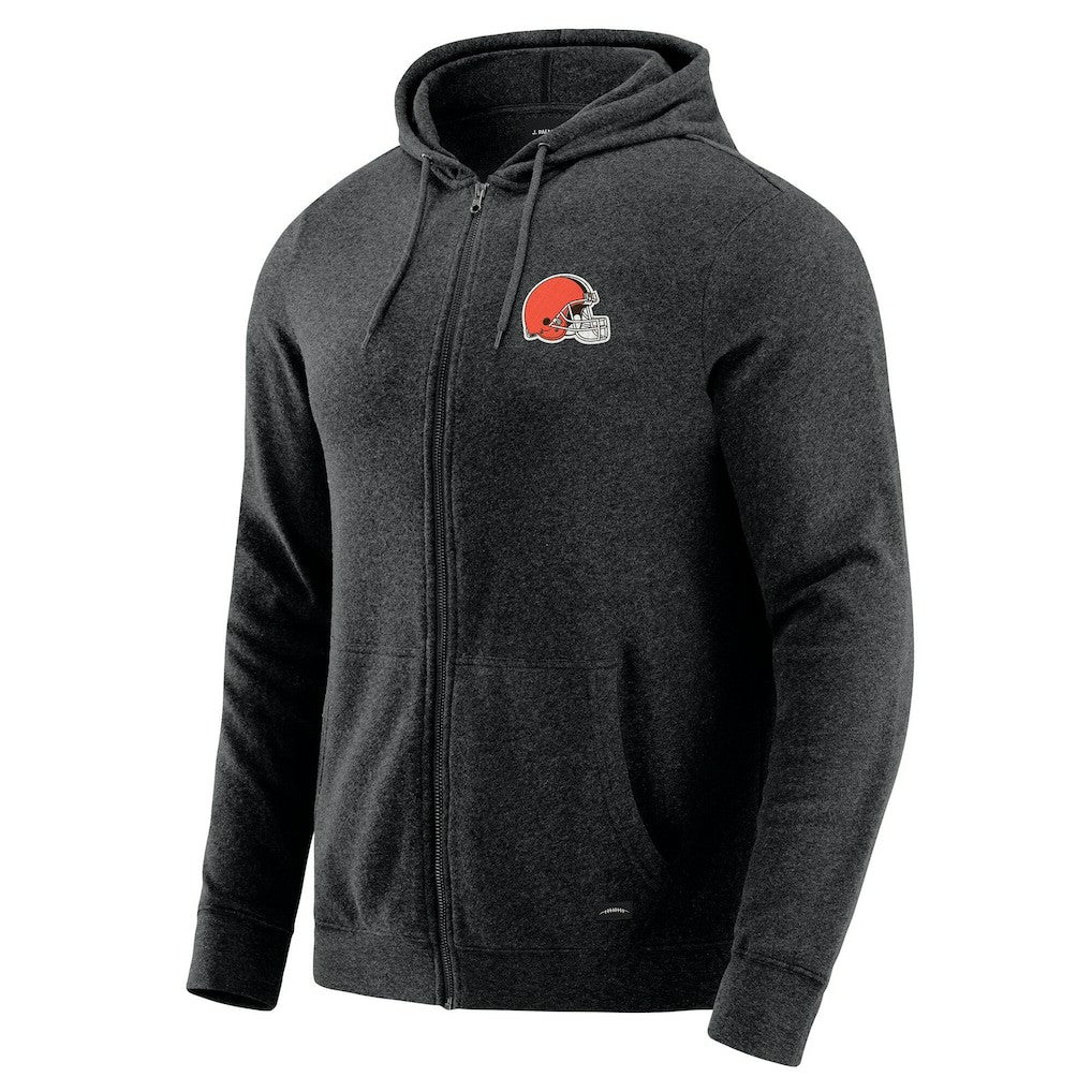 Cleveland Browns J. Palmer Players Lounge Tri-Blend Full-Zip Hoodie - Dark Heather Gray Hoodies