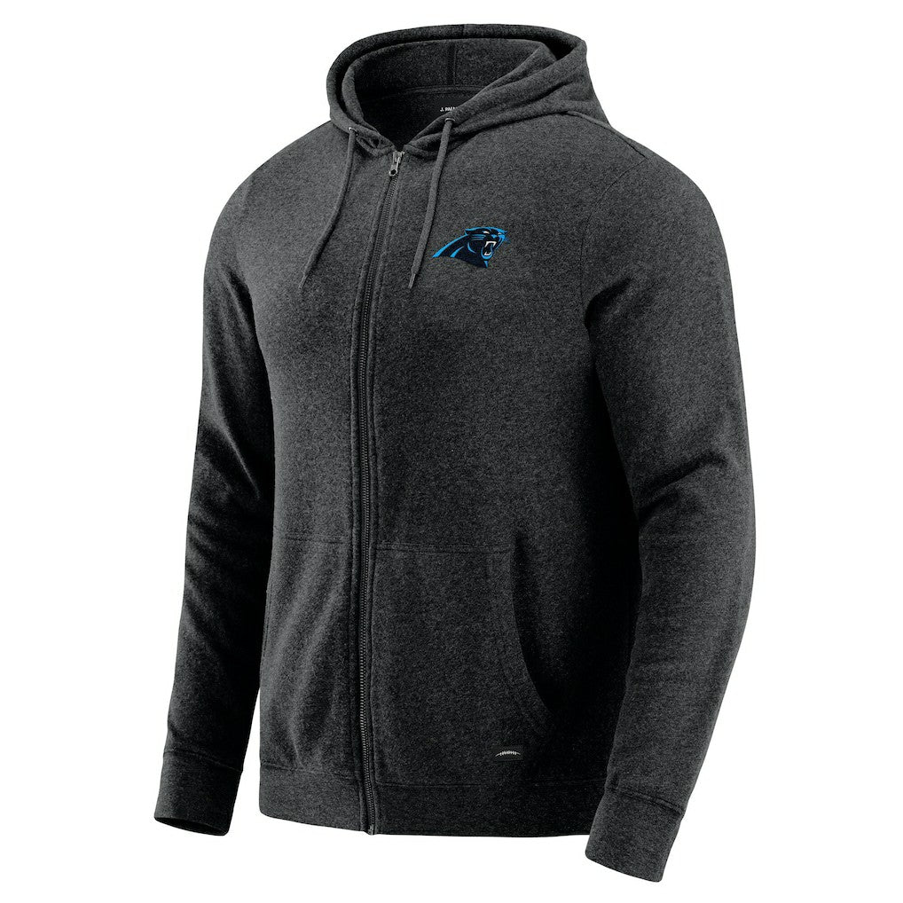 Carolina Panthers J. Palmer Players Lounge Tri-Blend Full-Zip Hoodie - Dark Heather Gray Hoodies