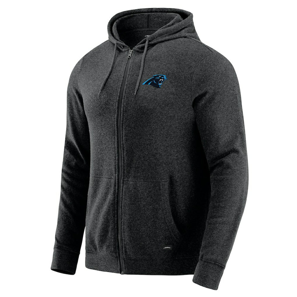 Carolina Panthers J. Palmer Players Lounge Tri-Blend Full-Zip Hoodie - Dark Heather Gray Hoodies