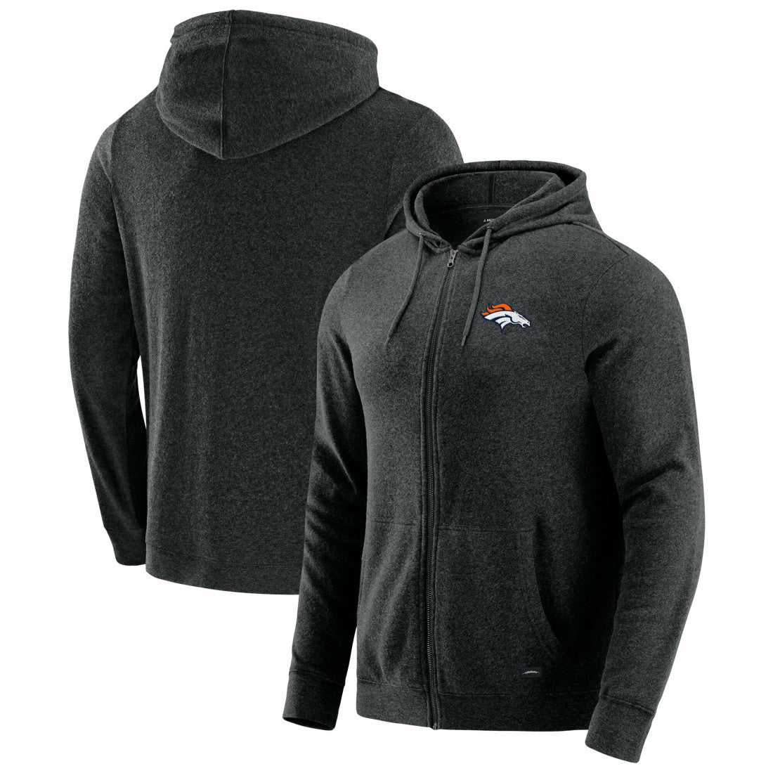 Denver Broncos J. Palmer Players Lounge Tri-Blend Full-Zip Hoodie - Dark Heather Gray Hoodies