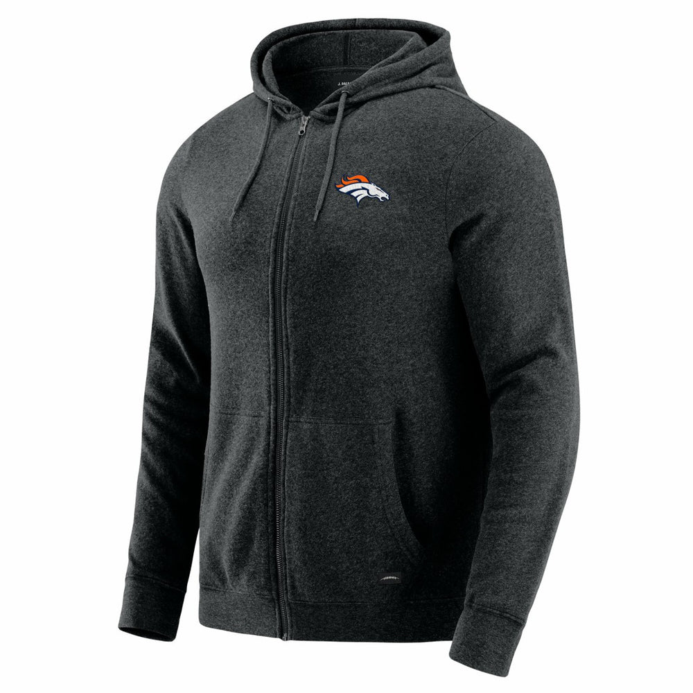 Denver Broncos J. Palmer Players Lounge Tri-Blend Full-Zip Hoodie - Dark Heather Gray Hoodies