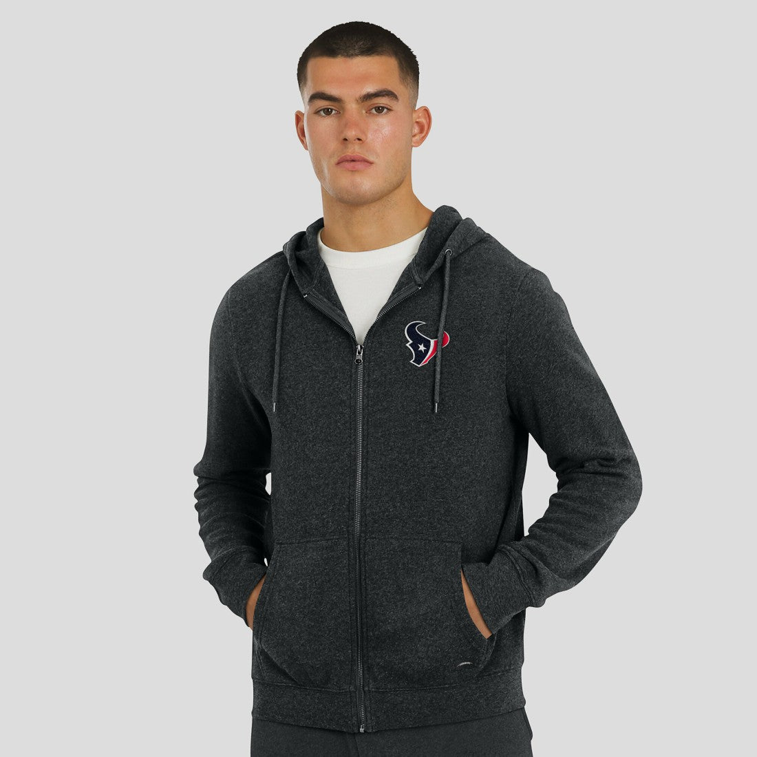 Houston Texans J. Palmer Players Lounge Tri-Blend Full-Zip Hoodie - Dark Heather Gray Hoodies
