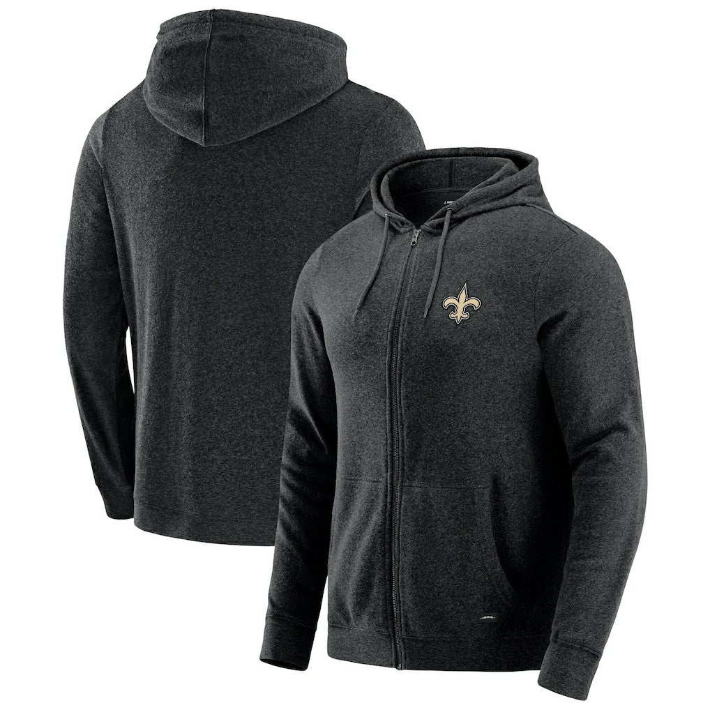 New Orleans Saints J. Palmer Players Lounge Tri-Blend Full-Zip Hoodie - Dark Heather Gray Hoodies